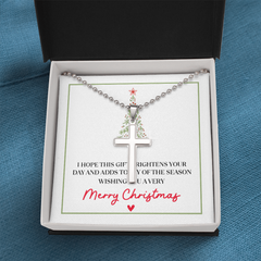 Merry Christmas - Artisan Cross Necklace