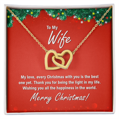 To My Wife At Christmas -Interlocking Hearts Necklace
