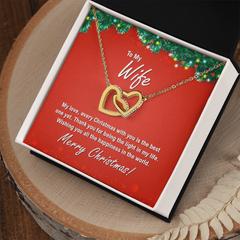 To My Wife At Christmas -Interlocking Hearts Necklace