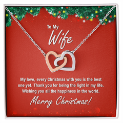 To My Wife At Christmas -Interlocking Hearts Necklace