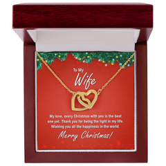 To My Wife At Christmas -Interlocking Hearts Necklace