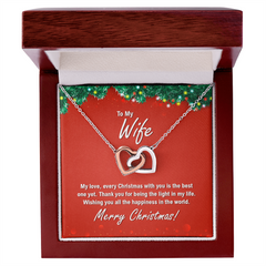 To My Wife At Christmas -Interlocking Hearts Necklace
