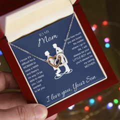 Interlocking Hearts Necklace - To My Mom I Love You