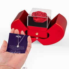 Alluring Beauty Necklace with Red Heart Rose Box - To My Mom