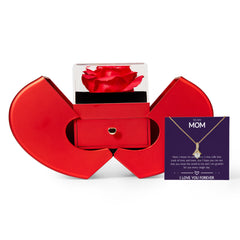 Alluring Beauty Necklace with Red Heart Rose Box - To My Mom